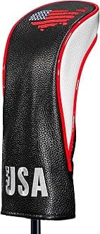 Golf Club Head Covers,4pcs or 1pc USA Golf Head Covers for Woods and Driver Fairway Hybrid - PU Leather Mallet Blade Putter for Men Women Golf Enthusiast