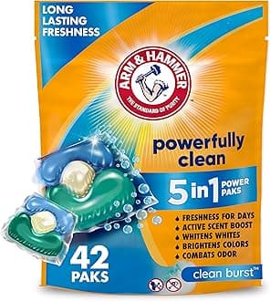 Clean Burst 5-in-1 Laundry Detergent Power Paks, High Efficieny (HE), 42 Count