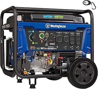 Westinghouse 12500 Peak Watt Dual Fuel Home Backup Portable Generator, Remote Electric Start, Transfer Switch Ready, Gas and Propane Powered, CO Sensor