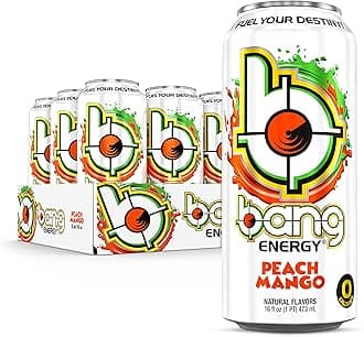 Energy Peach Mango, Sugar-Free Energy Drink, 16-Ounce | Pack of 12