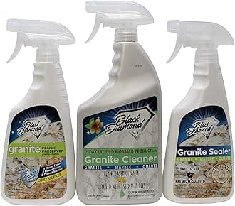 Black Diamond Stoneworks Granite Counter Cleaner: USDA Certified BIOBASED- Safe for Granite and other stone countertops. Safe for food contact formula to keep your countertops looking fresh and clean!