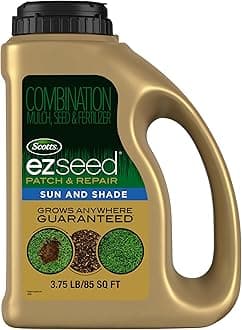 EZ Seed Patch & Repair for Sun and Shade - Combination Mulch, Sun and Shade Grass Seed & Fertilizer for Bare Spots & Lawn Patch Repair, Covers up to 85 sq. ft., 3.75 lb.