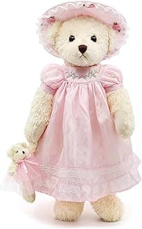 oitscute Teddy Bears Baby Cute Soft Plush Stuffed Animal Toy for Girl Women 16" (Pink Lace)
