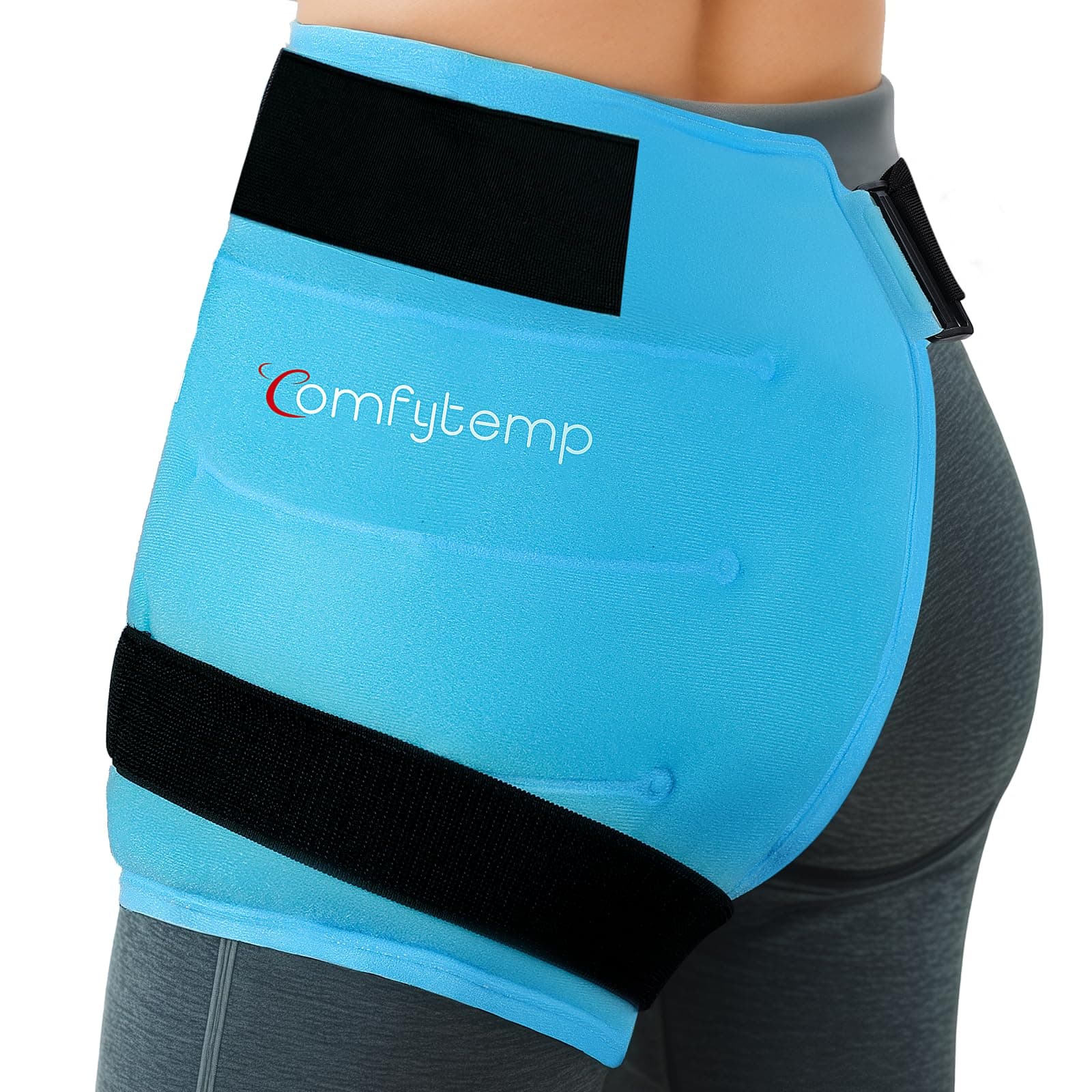Comfytemp Medium Hip Ice Pack Wrap for Hip Replacement, Fracture, Hip Pain Relief, Sciatica, Reusable Gel Cold Compression Brace for Injuries After Surgery, Physical Therapy Surgery Gift for Women Men