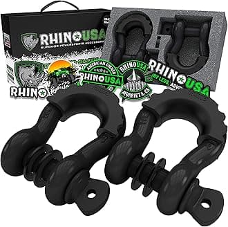 D Ring Shackle (2 Pack) 41,850lb Break Strength – 3/4” Shackle with 7/8 Pin for use with Tow Strap, Winch, Off-Road Jeep Truck Vehicle Recovery, Best Offroad Towing Accessories (Gloss)…