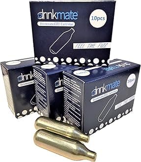 DrinkMate 8g CO2 Soda Chargers - 40 pack, Silver, Standard