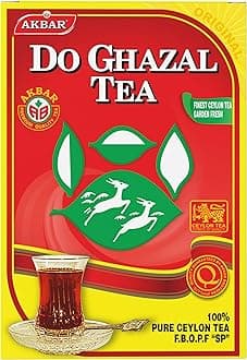 Do Ghazal Pure Ceylon Tea 16oz (454g) Black Loose Leaves Finest (FBOPF) Grade Rich Flavor and Aroma in BPA-Free Box