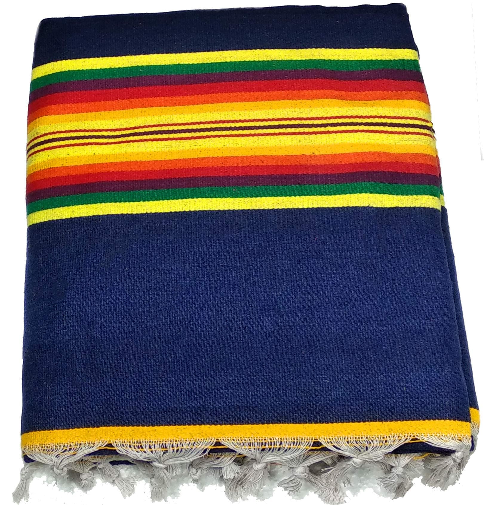 Plain Solapur Satranji Rectangular Carpet, Material Cotton, Extra Large Size, Blue Color Pack Of 1