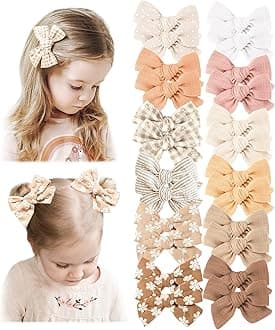 Niceye 24 Pack Baby Girls Hair Bows Clips Hair Barrettes Accessory for Babies Infant Toddlers Kids in Pairs