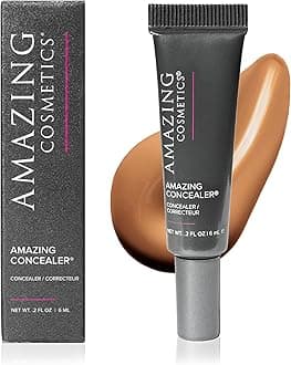 AmazingCosmetics Amazing Concealer, Full Coverage with Pin Dot Amounts, Long Wear Concealer Makeup for Undereye Dark Circles, Blemishes and Spots, Color Correcting, Skin- Like Finish