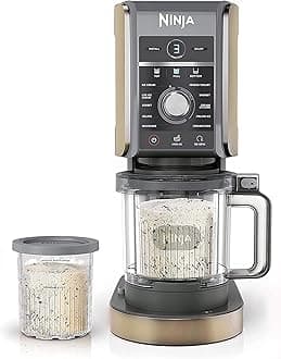 Ninja (Refurbished) NC501 CREAMi Deluxe 11-in-1 Ice Cream & Frozen Treat Maker with 2 XL Family Size Pint Containers, Rose Gold (Renewed)