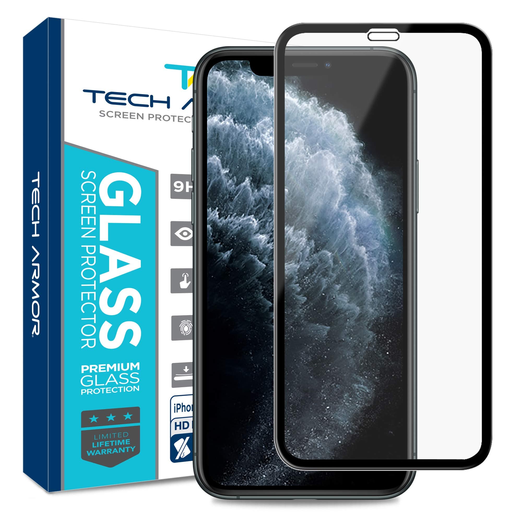 Tech Armor Edge to Edge Glass Screen Protector Designed for Apple iPhone 11 Pro, iPhone X and iPhone Xs 5.8 Inch 1 Pack Tempered Glass 2019