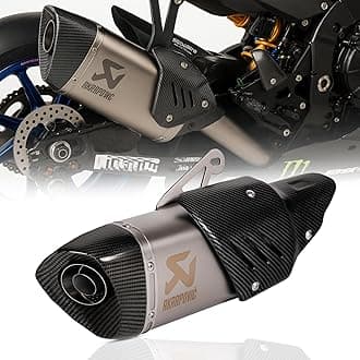 Vagary Akrapovic Universal Hexa Cut Slip On Exhaust Silencer Muffler Pipe for BMW, KTM, Kawasaki, Suzuki, Bajaj, Yamaha R15, Ninja, CBR, GS, Apache, Duke 390, FZ, Gixxer Bike Exhaust System