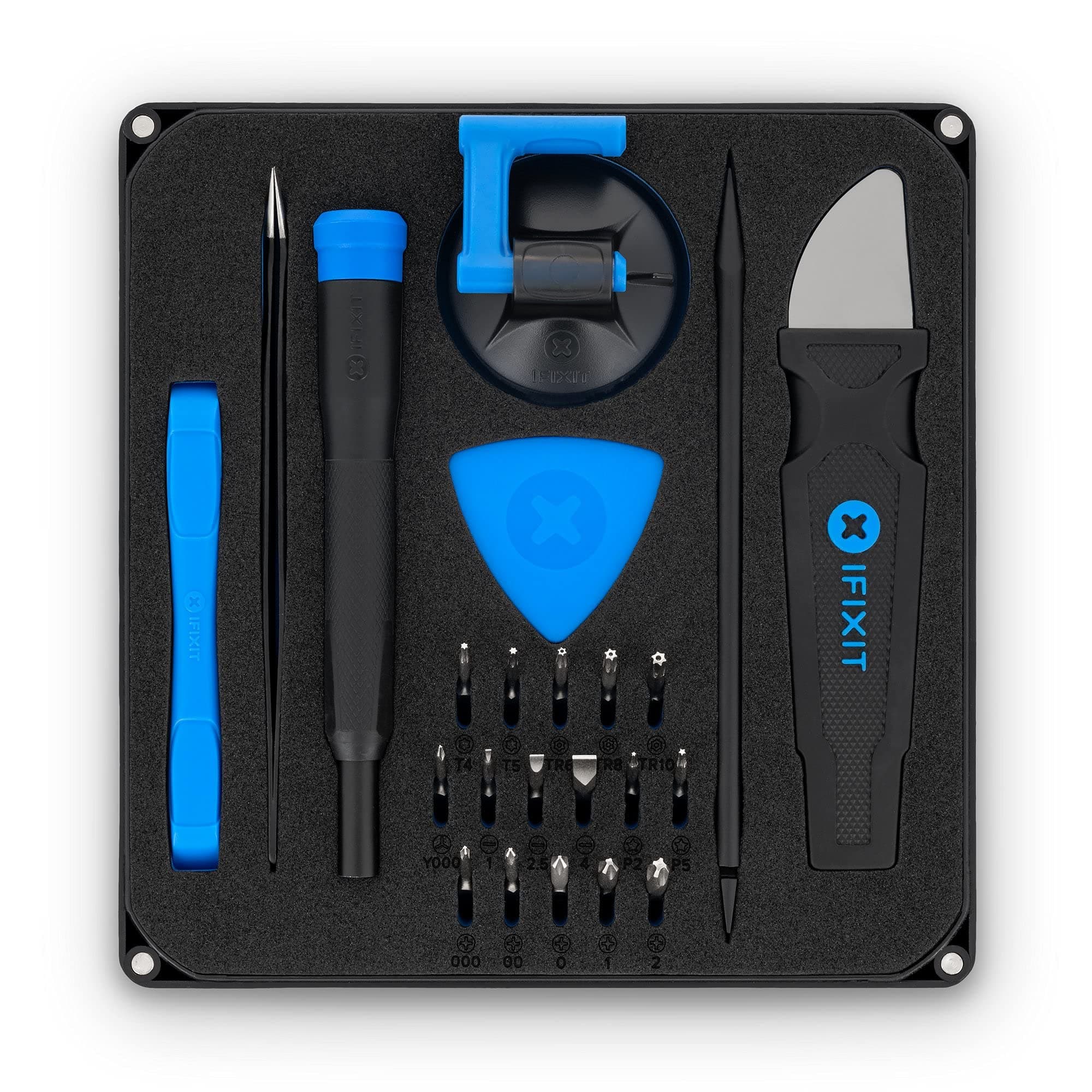 Essential Electronics Toolkit, Basic Tool-Set with 16 Precision bits (4 mm), Magnetic Screwdriver & Opening Tools for Electronic Devices