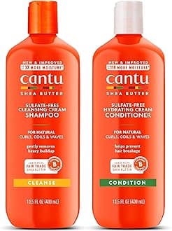 Cantu Shampoo & Conditioner with Shea Butter for Natural Hair, 13.5 fl oz (Pack of 2)