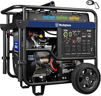 Westinghouse 18000 Peak Watt Tri-Fuel Home Backup Portable Generator, Remote Electric Start, Transfer Switch Ready, Gas, Propane, and Natural Gas Powered, CO Sensor