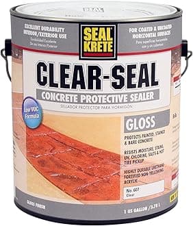 Seal-Krete 607001 Clear-Seal Low VOC Gloss Concrete Protective Sealer, Gallon, Clear