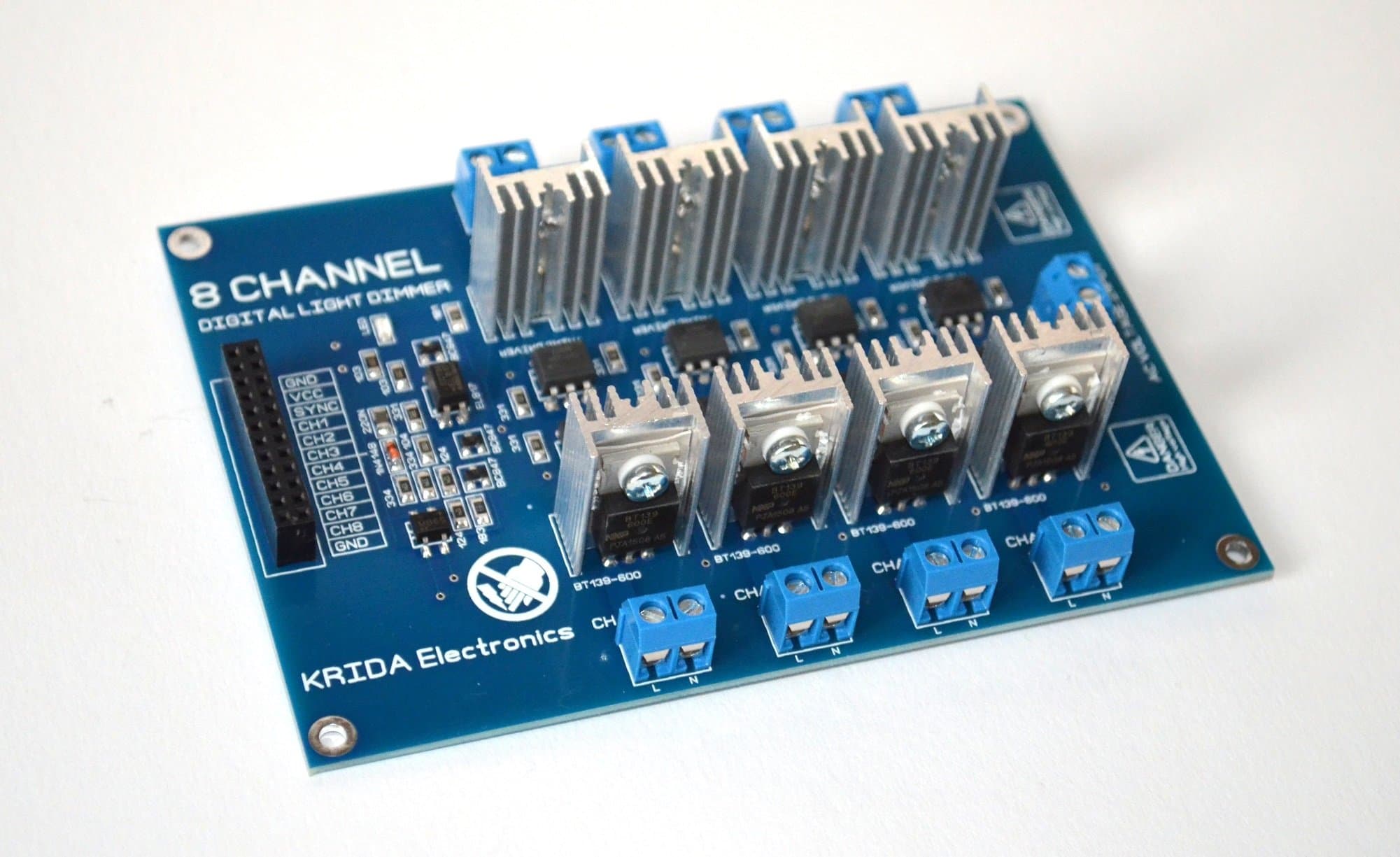 8 Channel Ac Programmable Light Dimmer Module Controller Board Arduino Raspberry Compatible 50/60hz