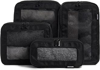 Aerotrunk Compression Packing Cubes for Suitcases - Double Zipper Compression Luggage Organizers - Washable Travel Packing Cubes (4-Pack, Black)