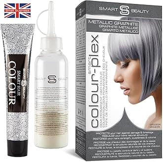 Metallic Graphite Gray Hair Dye Demi-Permanent, Grey Toner for Bleached Hair, Anti-Breakage Plex Hair Care, Vegan & Cruelty-Free, 100% Gray Coverage, Silver Hair Color by Smart Beauty