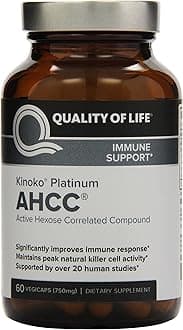 Quality of Life Kinoko Platinum AHCC 750 Mg 60 Ct by Quality of Life