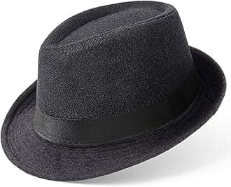 BABEYOND Straw Trilby Fedora Hat for Men-1920s Felt Panama Hat Short Brim Summer Cap with Ribbon