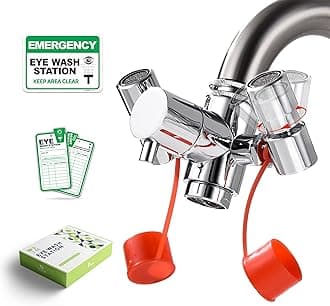 Eye Wash Station for Emergency Eye Wash - Faucet Mounted Eye Wash Station Attachment with Multi-Angle Rotating, Eye Wash Faucet Sink Attachment with 5 Adapters, Eye Washer Adapter for Faucets