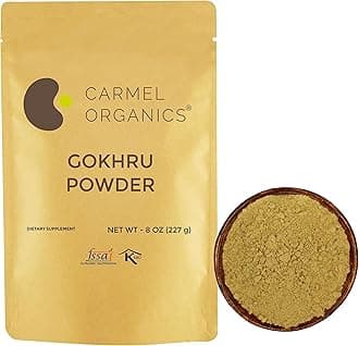 CARMEL ORGANICS Natural Gokhru/ Gokhsuru Powder (8 Ounce) | Tribulus terrestris Powder for Urinary Tract Health