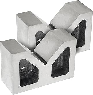 TEXALAN(R) 4 x 2-1/4 x 2-5/8 Inch Cast Iron V Block Set - High-Quality, Machined Square and Parallel - Perfect for Holding Large Jobs