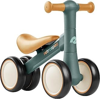 Retrospec Cricket 2 Baby Walker Balance Bike with 4 Wheels - Safe Learning Toy for Ages 12-24 Months - Scratch-Resistant Indoor Outdoor Toddler Riding Toy with Steering Limit & Soft Grips