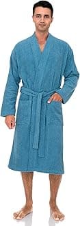 Mens Robe Cotton Terry Cloth Bathrobe Soft Towel Bath Robe for Men XS to 3X