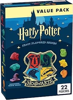 Harry Potter Fruit Flavored Snacks, Fat Free and Gluten Free Snacks, 17.6 oz (22 Pouches)