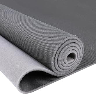 Headliner Fabric Mesh Type 60" W×45" L with Foam Backing Headliner Material Car Roof Upholstery Fabric for Automotive Truck RV Boat Home Replacement DIY, Dark Gray