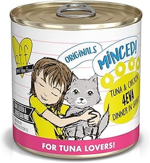 BFF Minced Natural Wet Cat Food, Tuna and Chicken 4 Eva in Gravy, 10oz Can, Pack of 12
