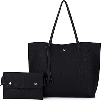 Women's Faux PU Leather Tote Shoulder Purses Bag for women, Big Capacity Tassel Handbag