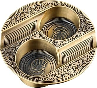 XIFEI Cigar Ashtray Metal Ashtrays for Patio/Home/Table Modern Ashtrays(Gold)