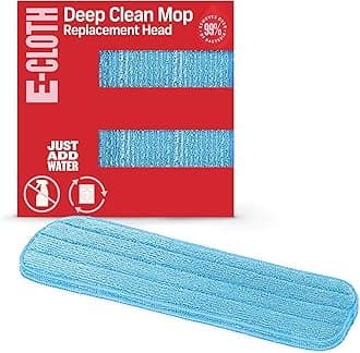 E-Cloth Deep Clean Mop Head, Microfiber Mop Head Replacement for Floor Cleaning, Great for Hardwood, Laminate, Tile and Stone Flooring, Washable and Reusable, 100 Wash Guarantee, 2 Pack