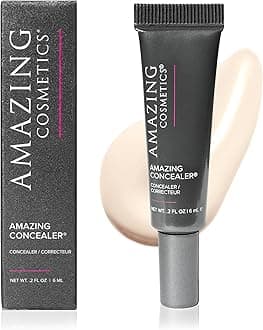AmazingCosmetics AMAZINGCONCEALER, full coverage long wear concealer makeup for undereye dark circles, acne, blemishes and mature skin, color correcting shades, natural finish