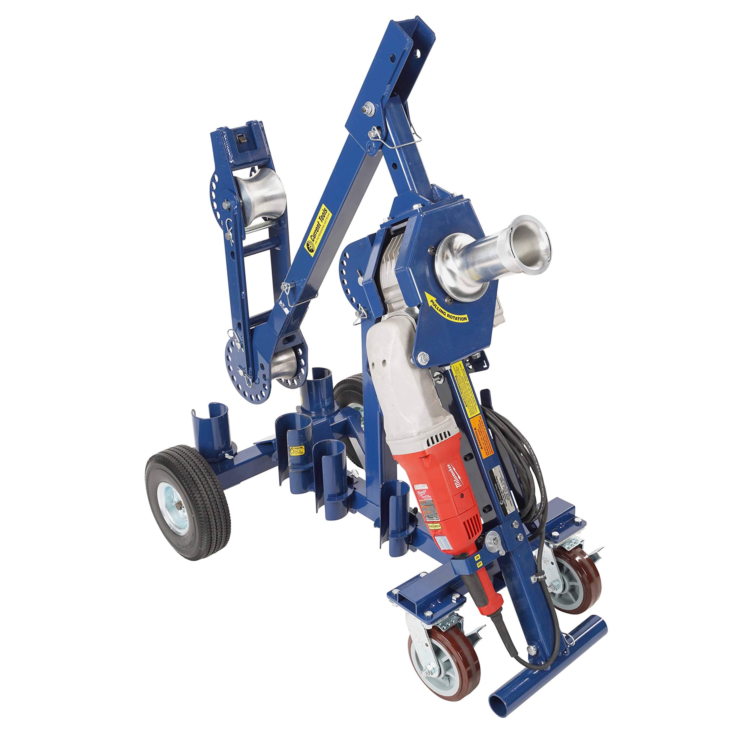 66 High Speed Cable Puller - Heavy Electrical Cable Puller with 6 000 LB Pulling Capacity & Four Wheel Carriage Included