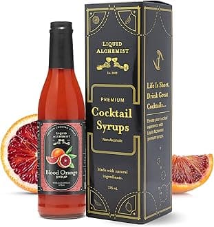 Liquid Alchemist Blood Orange Syrup for Cocktails - Real Ingredients Make our Blood Orange Puree a Perfect Margarita Mixer - Non-GMO Sour Mix (12.7 oz)