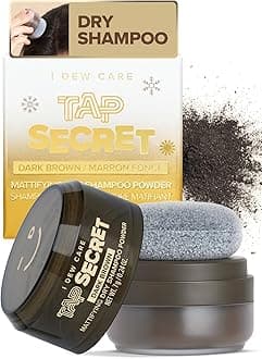 I DEW CARE Biotin Clarifying Dry Shampoo - Tap Secret Dark Brown Limited Edition | Strengthening & Volumizing, Powder Type, Refillable, Travel size, Non-aerosol, Brunette, Korean Ginseng, 0.27 Oz