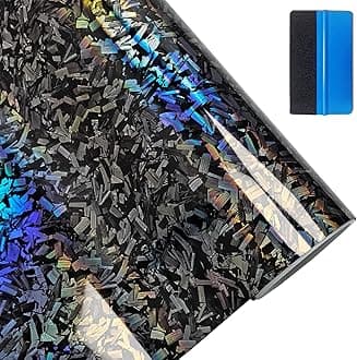 NewL Forged Carbon Fiber Gloss Chameleon Vinyl Wrap Sticker Free Bubble Air Release DIY Decal Car Auto Vehicle Morotcycle Self Adhesive (30cm x 300cm)