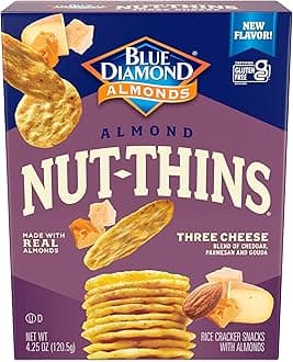 Blue Diamond Almond Nut Thins, Three Cheese, 4.25 Oz