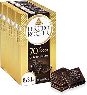 premium chocolate bar, Dark chocolate bar, Hazelnuts and Cocoa Filling, Perfect Self Treat, 3.1 oz Each