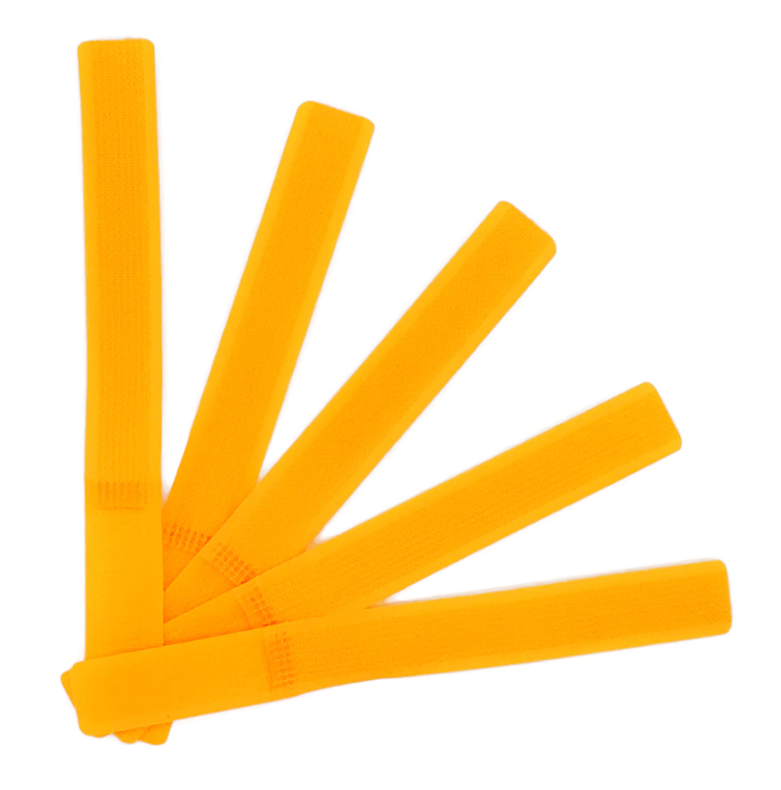 50 PCS Reusable Fastening Cable Ties Reusable Hook and Loop Cord Straps (Orange)