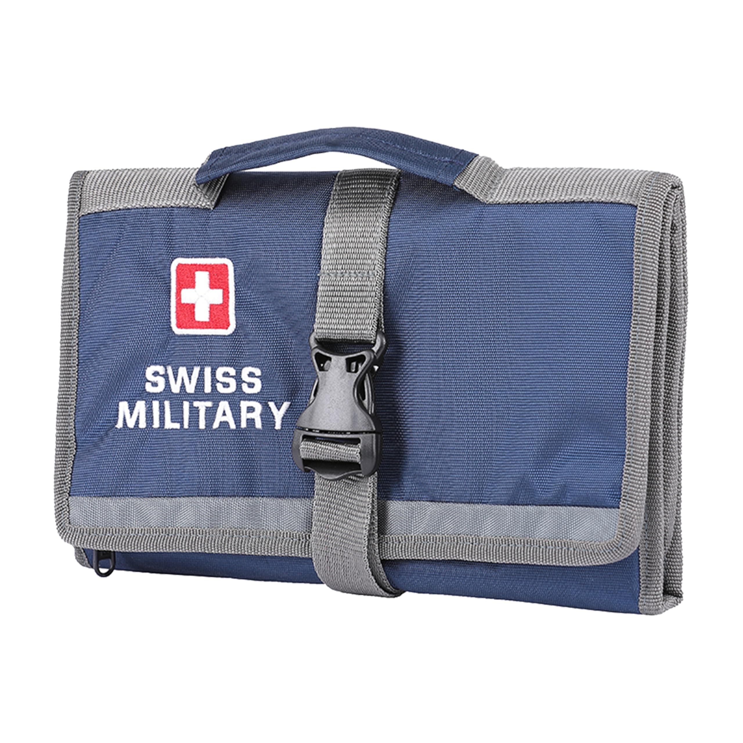 Swiss Military WRAPPER TW6 Multi-Functional Elastic Holders Organizer Pouch for Cables, Power Bank, Travel Charger, USB, Earphones, Memory Cards, Water-Resistant & Organizer Bag for Men & Women-Blue