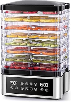 Food Dehydrator Machine, 8 Stainless Steel Trays Food Dehydrator with 48H Digital Adjustable Timer & Temperature Control, Dehydrators for Jerky, Fruit, Veggies, Meat, Herbs, Dog Treats