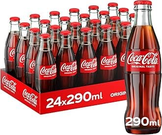 COCA-COLA Original Taste, Carbonated Soft Drink, Glass Bottle 290ml, pack of 24