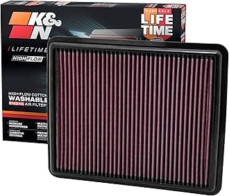 K&N High-Flow Original Lifetime Engine Air Filter: Increase Power: Premium, Washable: Compatible with 2009-2017 Hyundia/KIA: (See Product Description for Select Models), 33-2448