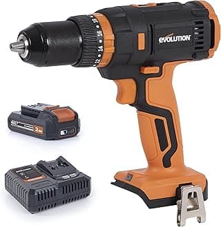 Evolution Power Tools R13CMB-Li 18V Cordless Combi Drill with 3 Modes (Drill, Drive, Impact) Variable Speed, Belt Clip, LED Worklight - Lithium Ion Battery & Charger Included